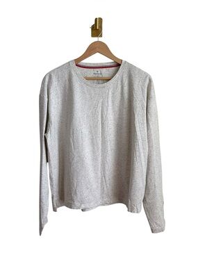 Bombas Pima Cotton Long Sleeve Crewneck Tee Speckled Oatmeal Beige XL